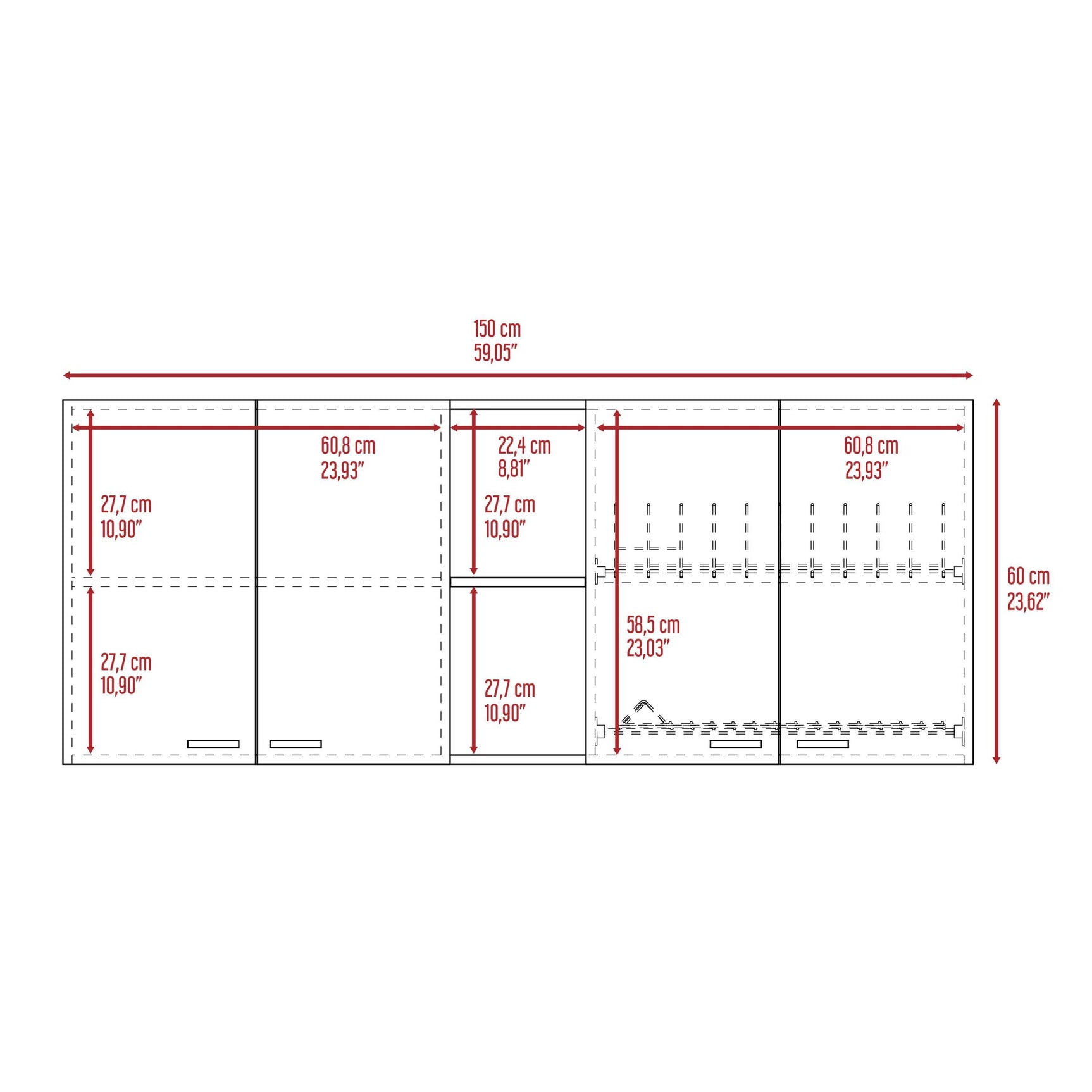 Luther 2 Piece Kitchen Set, Olimpo 150 Wall Cabinet  + Salento Utility Sink With Cabinet, Black / White