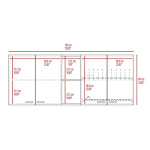 Luther 2 Piece Kitchen Set, Olimpo 150 Wall Cabinet  + Salento Utility Sink With Cabinet, Black / White