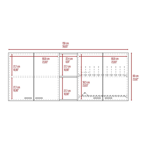 Luther 2 Piece Kitchen Set, Olimpo 150 Wall Cabinet  + Salento Utility Sink With Cabinet, Black / White