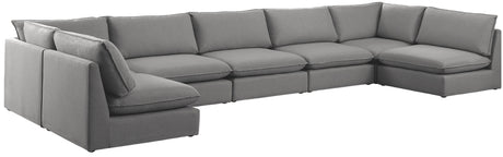 Mackenzie - Modular Sectional 7 Piece - Gray - Fabric - Home Elegance USA