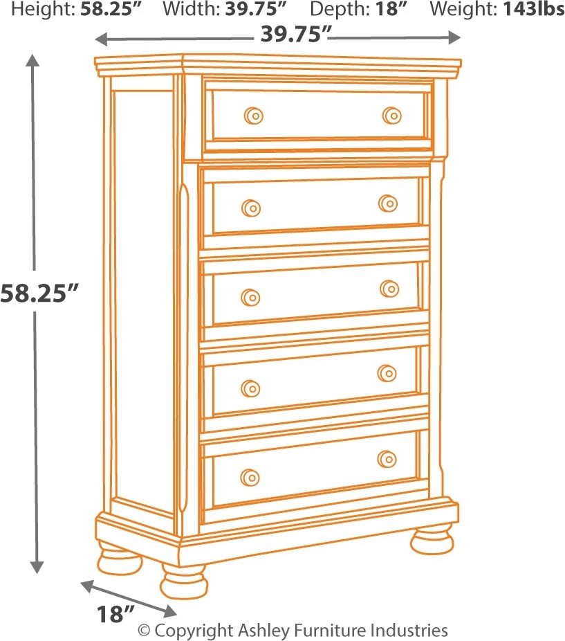 Porter - Rustic Brown - 7 Pc. - Dresser, Mirror, Chest, Queen Sleigh Bed With 2 Storage Drawers, Nightstand - Home Elegance USA