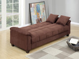 Contemporary Living Room Adjustable Sofa Chocolate Color Microfiber Plush Storage Couch 1pc Futon Sofa w Pillows Home Elegance USA