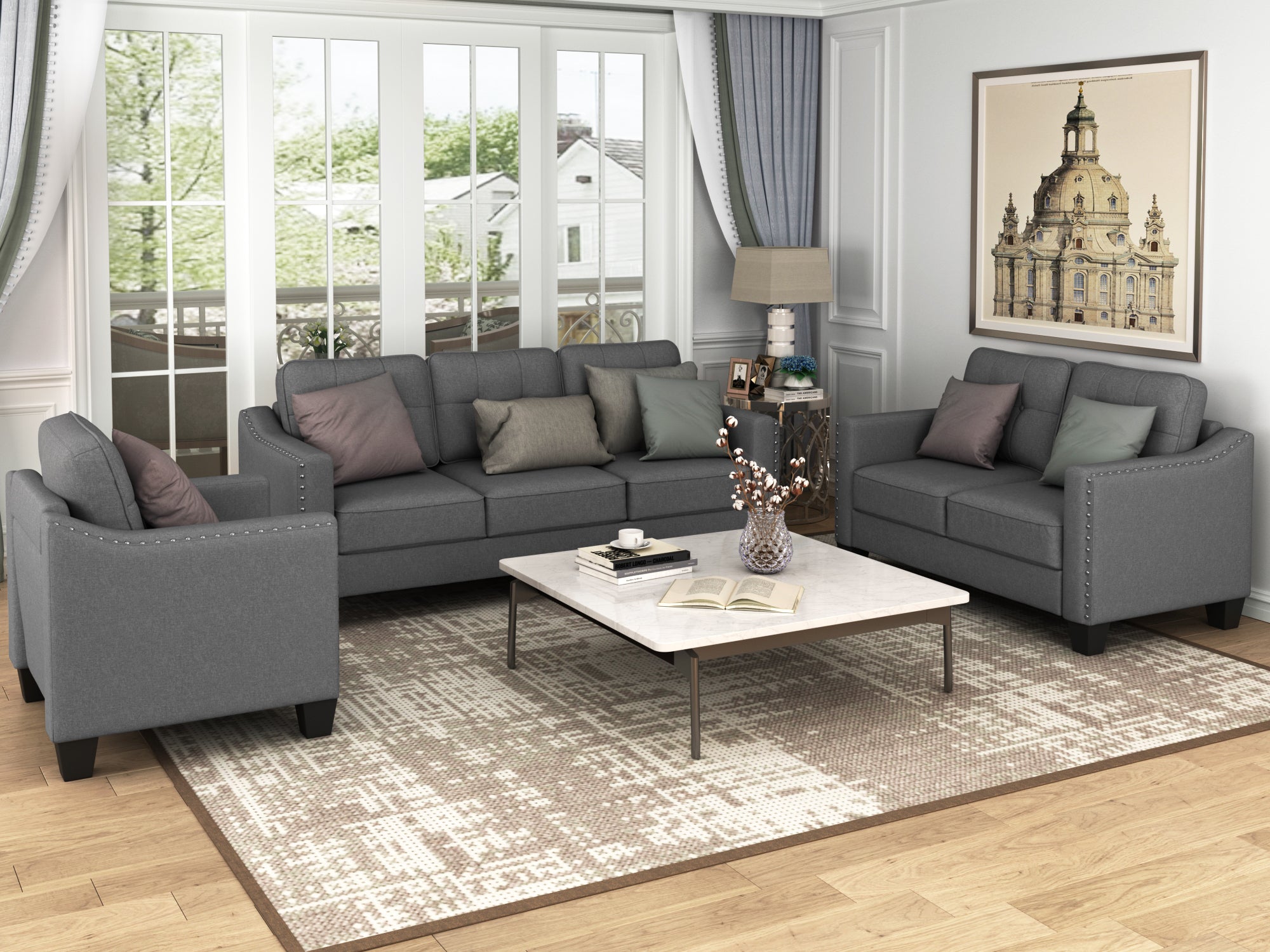 Tufted living online room set