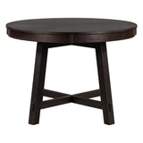 TREXM Farmhouse Round Extendable Dining Table with 16" Leaf Wood Kitchen Table (Espresso) - Home Elegance USA