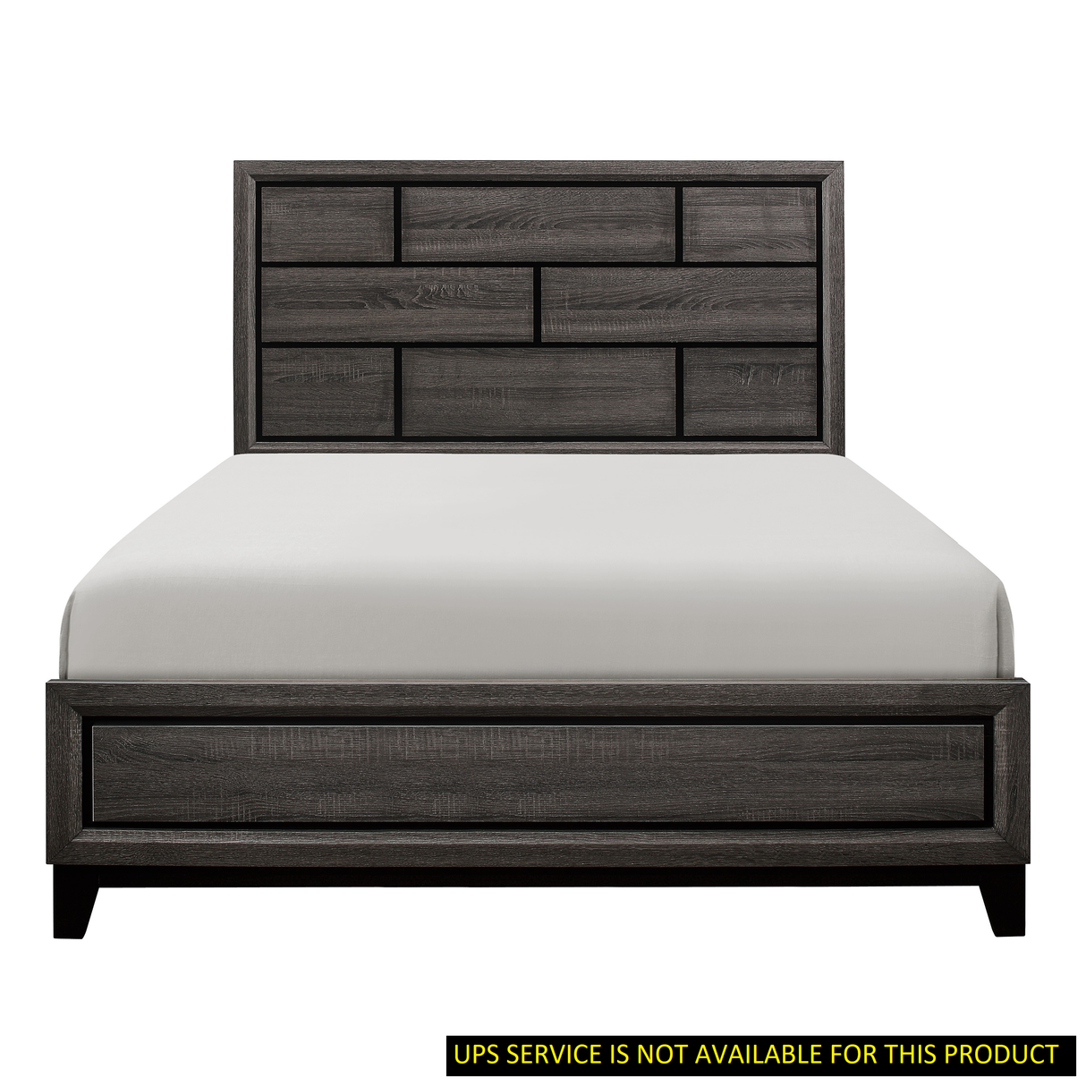 Modern Style Clean Line Design Gray Finish 1pc Queen Size Bed Contemporary Bedroom Furniture - Home Elegance USA