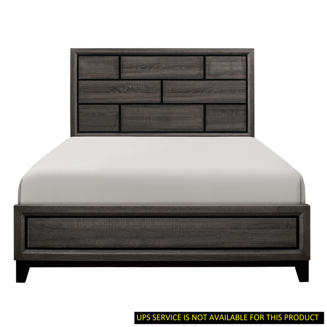 Modern Style Clean Line Design Gray Finish 1pc Queen Size Bed Contemporary Bedroom Furniture - Home Elegance USA