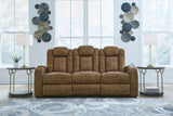 Wolfridge - Brindle - 2 Pc. - Power Reclining Sofa, Power Reclining Loveseat With Console - Home Elegance USA