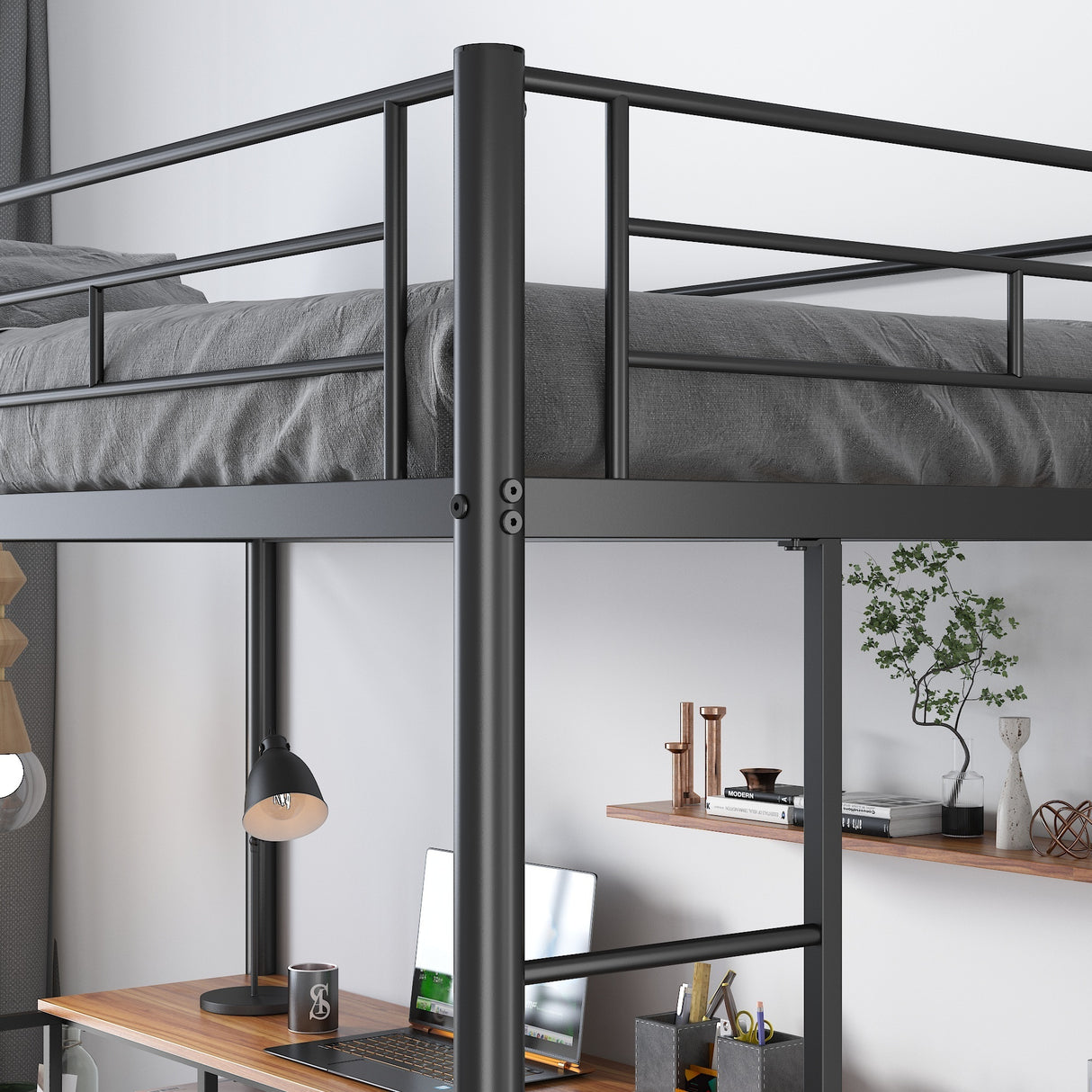 Metal Bunk Bed WIth Sandalwood