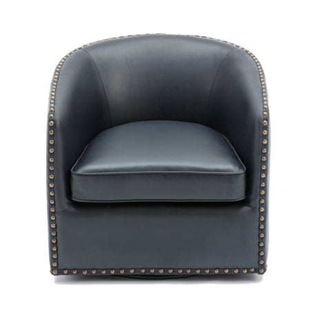 Trenton Swivel Arm Chair - Midnight Blue - Home Elegance USA