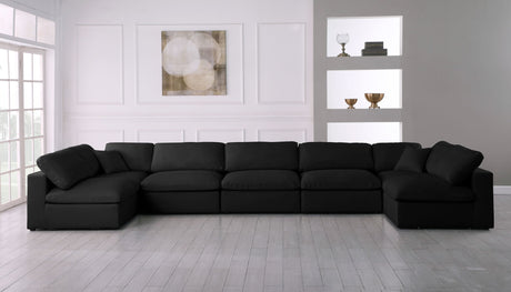 Plush - Cloud Modular Sectional 6 Piece - Black - Home Elegance USA