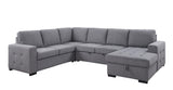 Nardo - Sectional Sofa - Gray Fabric - Home Elegance USA