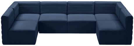 Quincy - Modular Sectional 6 Piece - Navy - Fabric - Home Elegance USA