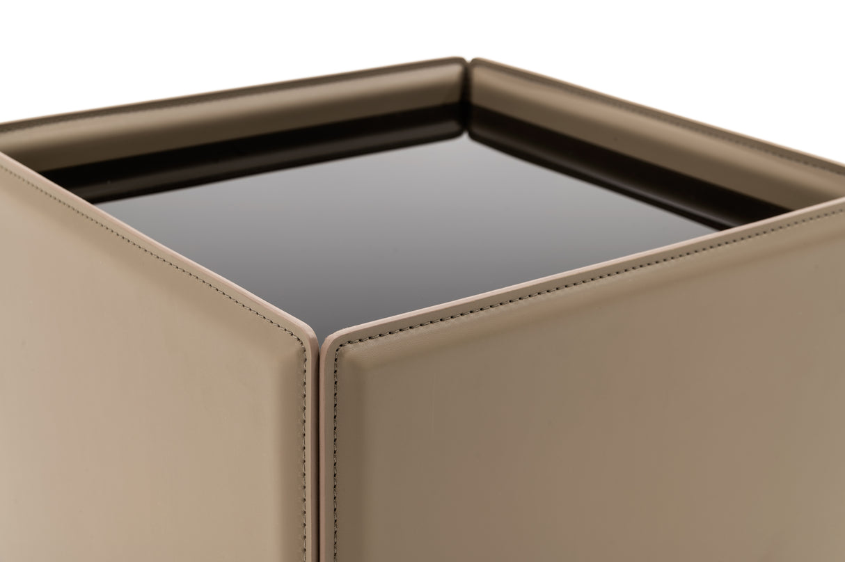 Modrest Vargas Modern Beige Leatherette End Table - Home Elegance USA