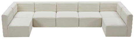 Quincy - Modular Sectional 7 Piece - Cream - Fabric - Home Elegance USA