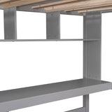 Twin Size Loft Bed with Convenient Desk, Shelves, and Ladder, White(Similar SKU:SM001302AAE) - Home Elegance USA