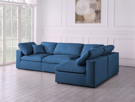 Plush - Cloud Modular Sectional 4 Piece - Navy - Home Elegance USA