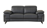 Global United Top Grain Italian Leather Loveseat Home Elegance USA