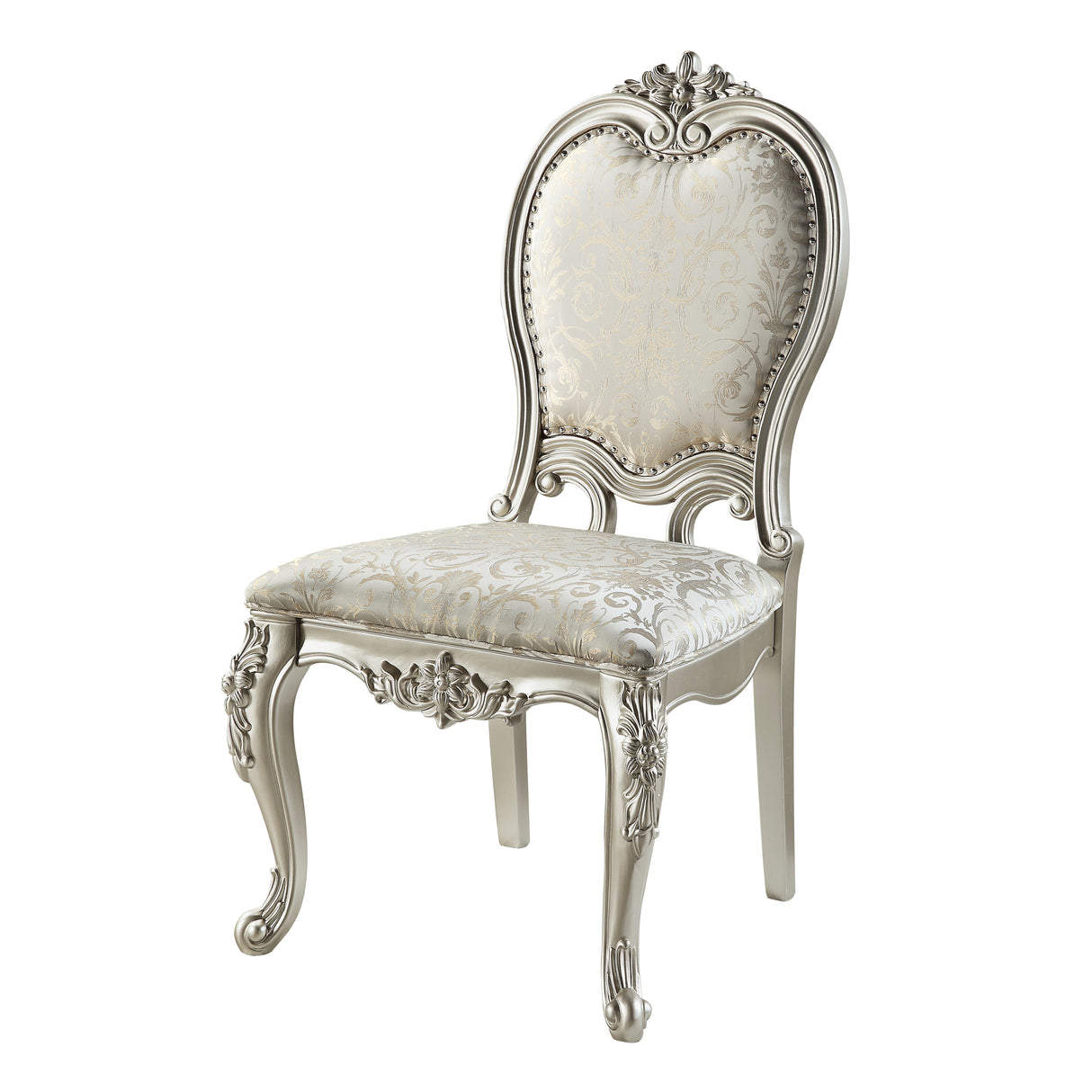 ACME Bently SIDE CHAIR (SET-2) Fabric & Champagne Finish DN01369 - Home Elegance USA