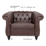1 Seater Brown Sofa For Living Room - Home Elegance USA