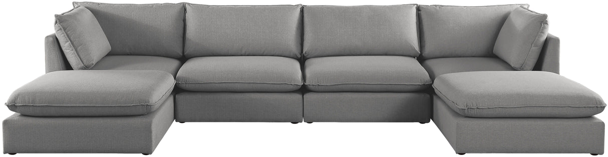 Mackenzie - Modular Sectional 6 Piece - Gray - Fabric - Modern & Contemporary - Home Elegance USA