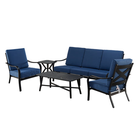 Winsor Premium Outdoor 5-Piece Deep Seating Set: Modern Patio Furniture, Conversation set with Comfortable Cushions, All-Weather & Durable Design