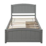 Twin size Platform Bed with Two Drawers, Gray - Home Elegance USA