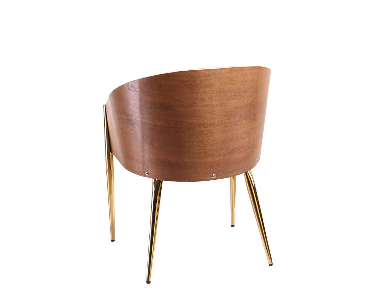 Modrest Claret Modern Walnut & Black Leatherette Accent Chair - Home Elegance USA