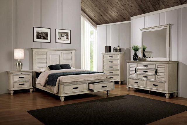 Franco - 4 Piece Queen Storage Bedroom Set - White - Home Elegance USA