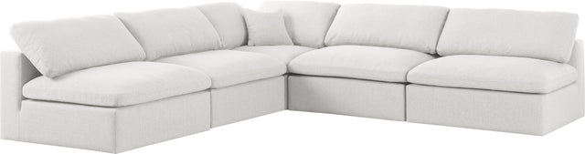 Serene - Cloud 5 Piece Modular Sectional - Cream - Fabric - Home Elegance USA