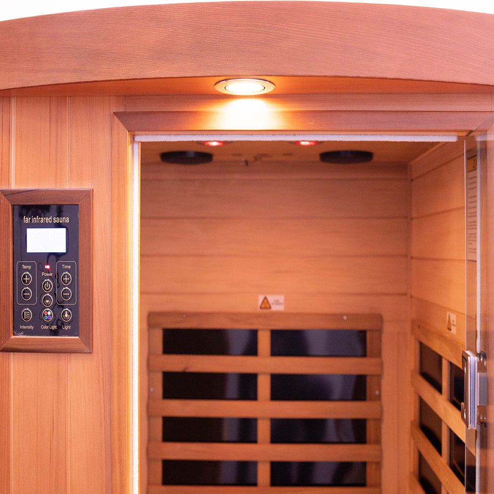 One person red cedar luxury far infrared sauna room