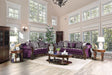 Emilia - Sofa & Loveseat - Purple / Silver