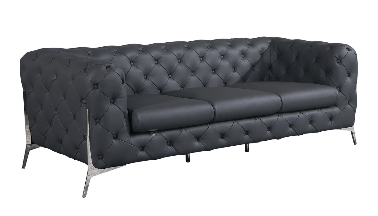 Global United Transitional 100% Top Grain Italian Leather Upholstered Sofa - Home Elegance USA