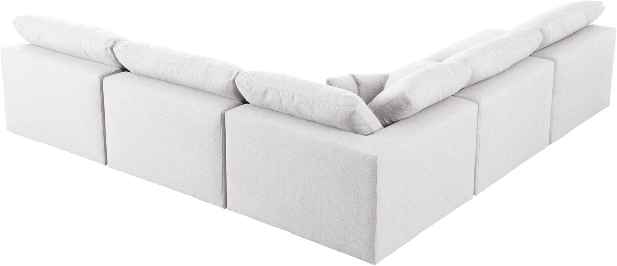 Serene - Cloud 5 Piece Modular Sectional - Cream - Fabric - Home Elegance USA