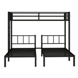 Twin over Twin & Twin Bunk Beds for 3, Twin XL over Twin & Twin Bunk Bed Metal Triple Bunk Bed, Black (Pre-sale date: June 10th) - Home Elegance USA