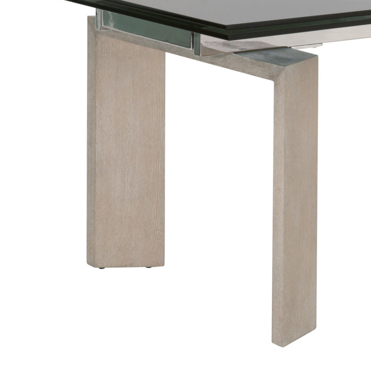 Tempered Glass Top Extendable Dining Table with Double Pedestal Base, Gray - Home Elegance USA