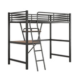 Twin Size Loft Metal&MDF Bed with Desk and Shelf, Black (Old SKU:SM001105AAB-1) - Home Elegance USA