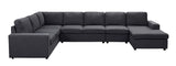 Hayden Modular Sectional Sofa with Reversible Chaise in Dark Gray Linen - Home Elegance USA