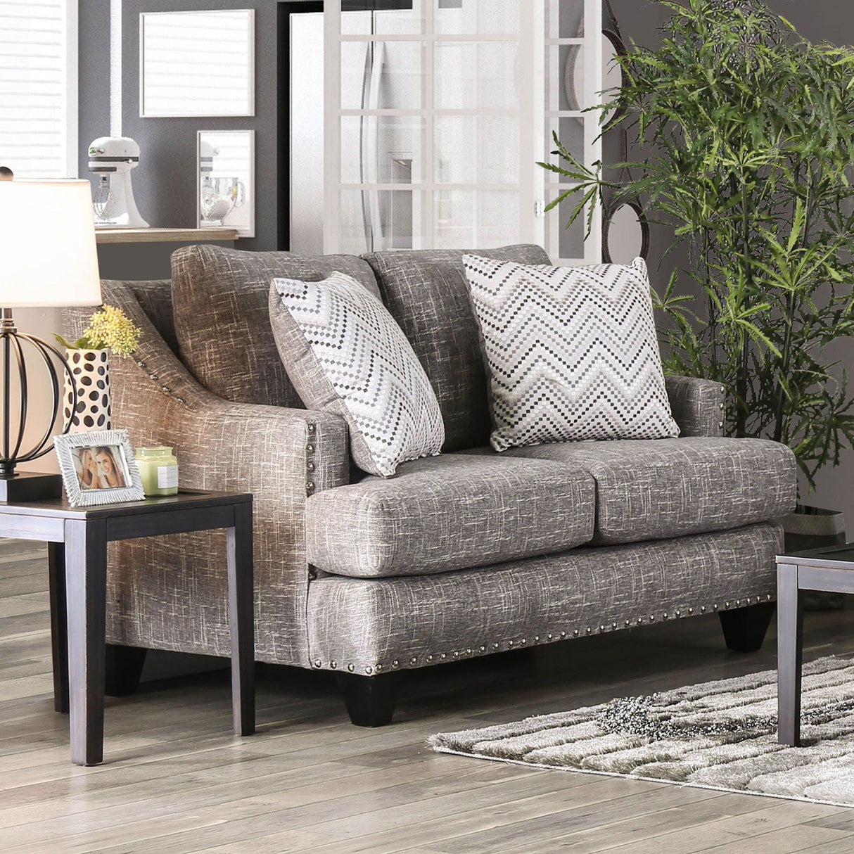 Erika - Sofa & Loveseat - Gray - Home Elegance USA