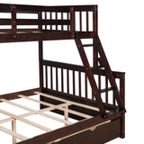 Twin-Over-Full Bunk Bed with Ladders and Two Storage Drawers(Espresso)( old sku:LT000165AAP） - Home Elegance USA