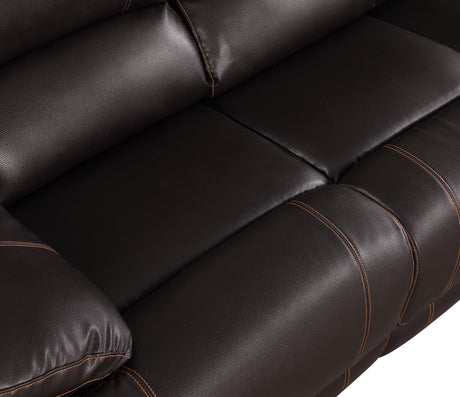 Global United Leather-Air Recliining  Console Loveseat Home Elegance USA