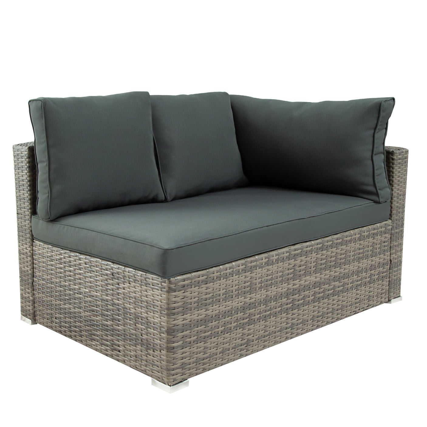 U_STYLE Patio Furniture Sets, 7-Piece Patio Wicker Sofa , Cushions, Chairs , a Loveseat , a Table and a Storage Box