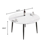 53.15"Modern man - made stone round black metal dining table - position for 6 people - W1535S00001 - image - 10