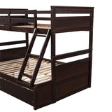 Twin over Full Bunk Bed with Storage - Espresso(OLD SKU :LP000022AAP) - Home Elegance USA