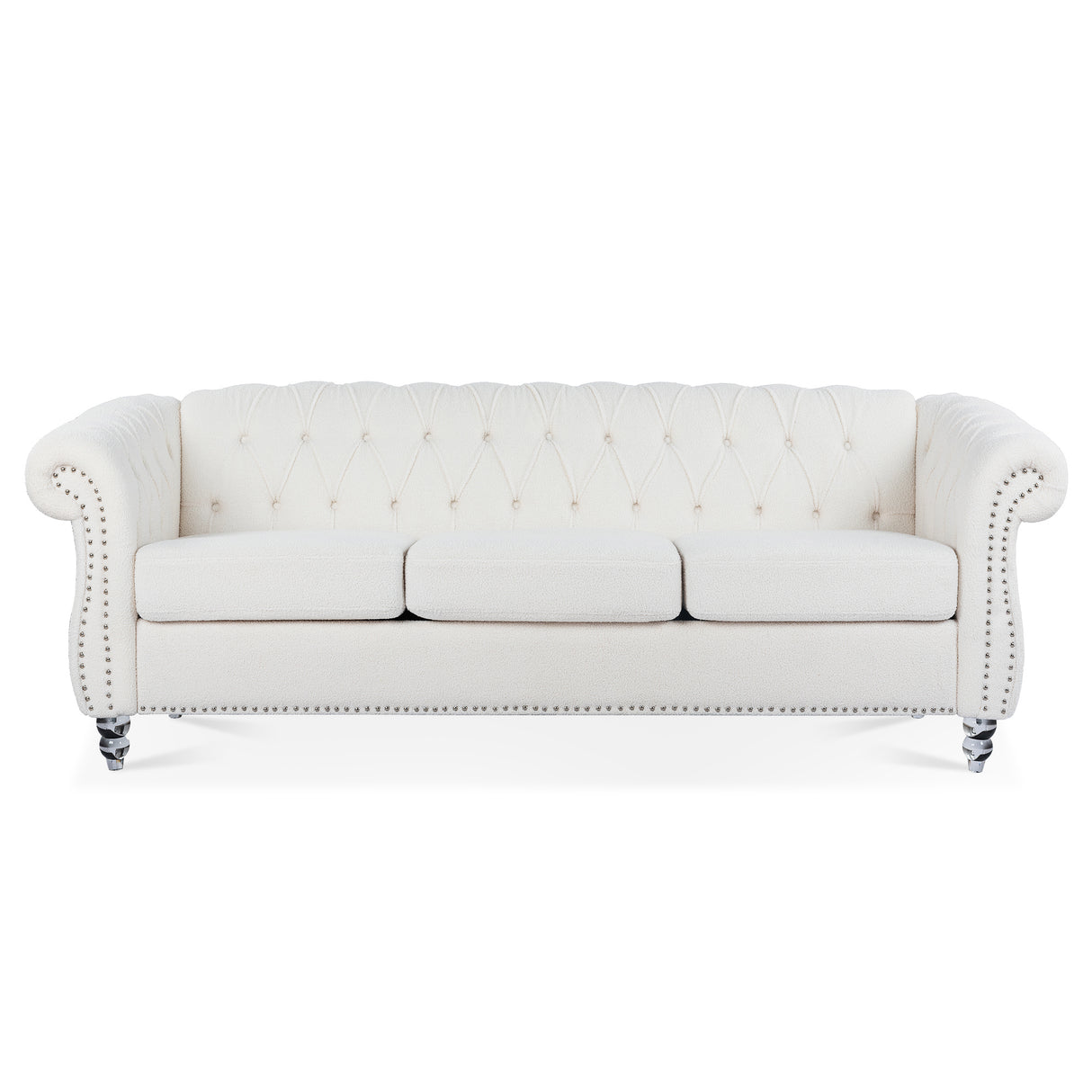 84.65" Rolled Arm Chesterfield 3 Seater Sofa | Home Elegance USA