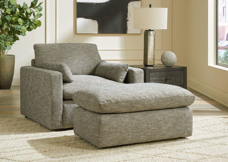 Dramatic - Granite - 4 Pc. - Sofa, Loveseat, Chair And A Half, Ottoman - Home Elegance USA