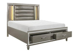 Homelegance - Tamsin Queen Platform Bed With Footboard Storage, Led Lighting - 1616-1