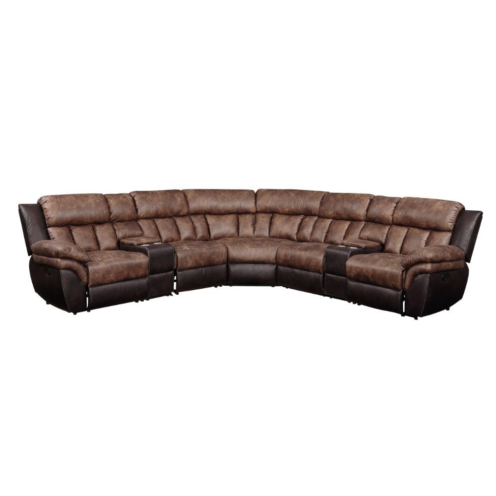 Jaylen - Sectional Sofa - Toffee & Espresso Polished Microfiber - Home Elegance USA