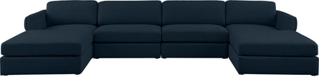 Beckham - Modular Sectional 6 Piece - Navy - Modern & Contemporary - Home Elegance USA