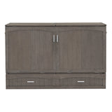 Queen Size Murphy Bed with Built-In Charging Station, Antique Grey(Expected Arrival Time: 8.9) - Home Elegance USA