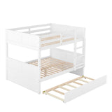 Full Over Full Bunk Bed with Twin Size Trundle, White ( old sku: LP000250AAK ) - Home Elegance USA